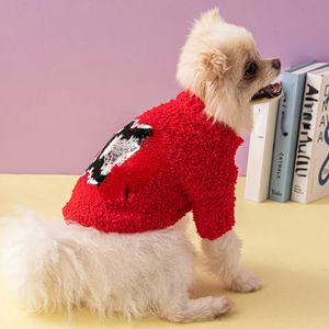 Ropa de invierno para perros, ropa de diseñador para perros, suéter cálido para mascotas, abrigo de punto con cuello alto, ropa gruesa para cachorros y gatos