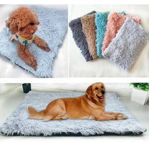 Winter Dog Bed Mat Soft Washable Fleece Pet Cushion House Warm Puppy Cat Sleeping Bed Blanket for Small Large Dogs Cats Mat 201130