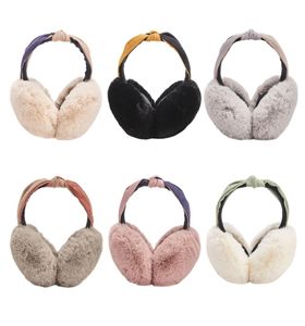 Orejeras de piel sintética de invierno para mujer, diadema con nudo cálido a la moda, orejeras para niñas, calentadores de orejas bonitos, accesorios, 6 colores 3176909