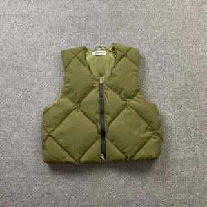 Chaqueta de invierno 1 chaleco con cremallera de calidad para hombres y mujeres 1 abrigos informales verdes y negros sin mangas