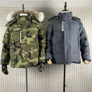 Winter Jackets Hommes Vers Le Bas Canadien Parka Hiver Tissu Imperméable Hommes Loup Fourrure Wyndham Veste À Capuche Fourrure Outwear Fourrure De Raton Laveur Manteau Chaud X6