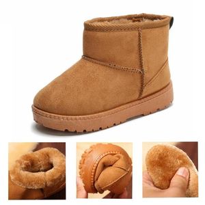 Chaussures d'hiver pour bébés en bas âge, bottes de neige chaudes en peluche pour enfants, chaussures en peluche à semelle plus épaisse, bottes antidérapantes en coton pour garçons et filles