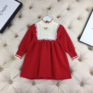 Hiver enfants filles pull tricoté robe bébé fille pull chaud longs chandails robes fête des enfants dentelle vêtements