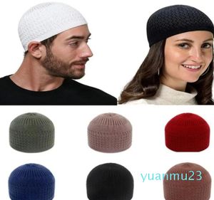 Chapeaux de prière tricotés pour hommes musulmans, bonnets chauds pour hommes, casquette islamique, Ramadan, kippa juif, chapeau pour hommes, 039s, hiver