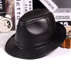 Sombreros de cuero de invierno para caballeros británicos adultos Brimson Stetson Fedoras Fedoras Masculino marrón equipado 43999437