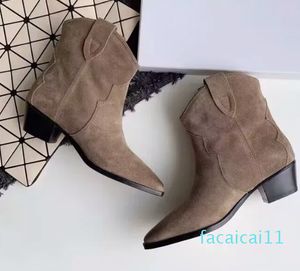 Botas de tobillo Dicker de lujo de invierno para mujer, botas de vaquero Marants de cuero de gamuza, botas clásicas Chelsea Lady DEWINA, botas de vaquero, botines Martin