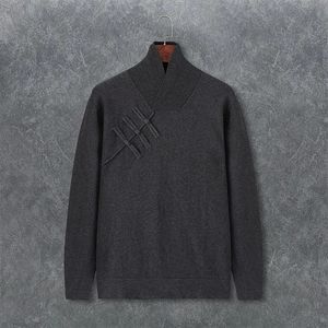 Maglione da uomo invernale Moda Pullover Corea del Sud Moda Casual Collo alto lavorato a maglia Abbigliamento vintage Grande Cina Solido 240104