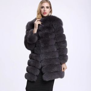 Hiver nouvelles femmes Long manteau en fausse fourrure veste moelleuse blanc noir pardessus femme épais chaud vêtements d'extérieur