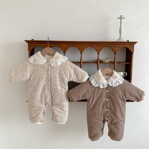 Hiver peluche épaissir bébé barboteuse enfant en bas âge filles garçons combinaison s body bébé rembourré épaissi ramper Suit240327