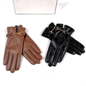 Guantes aislantes, guantes de cuero para invierno para mujer, pantalla táctil de felpa, guantes cálidos con punta de piel de oveja para montar en los dedos