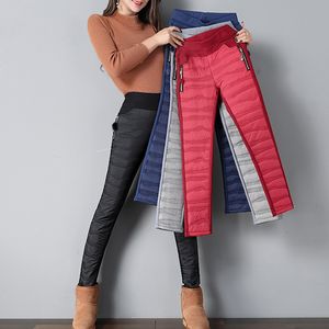 Hiver femmes chaud crayon pantalon 2018 femme casual taille élastique épais velours coton rembourré pantalon femmes slim pantalon grande taille