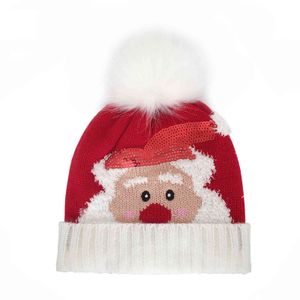 Étiquette tissée d'hiver, Patch en cuir, Pom Jacquard de haute qualité, chapeaux tricotés brodés, bonnet de noël personnalisé