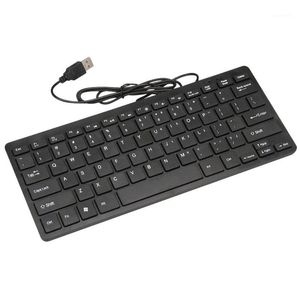 Teclado de alambre Ultra-Delgado Silencioso Tamaño pequeño 78 teclas Mini teclado USB multimedia para computadora portátil PC1