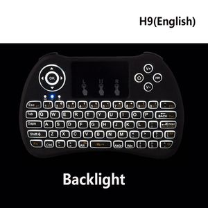 Clavier de télécommande rétro-éclairé sans fil Blacklight H9 Fly Air Mouse pavé tactile multimédia portable pour Android TV BOX