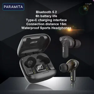 Casque d'écoute sans fil Bluetooth BT5.2, double haut-parleurs dynamiques, qualité sonore HIFI, appels haute définition, sport, étanche