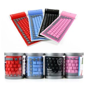 Mini teclado inalámbrico Bluetooth, teclados silenciosos enrolladas plegables, silicona suave y Flexible para teléfono inteligente, tableta y ordenador