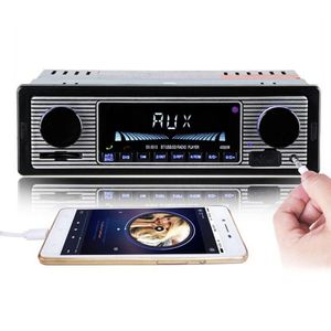 Radio de coche inalámbrica Bluetooth Retro MP3 reproductor Multimedia AUX USB FM Play Vintage inalámbrico 12V Audio estéreo electrónica para automóvil