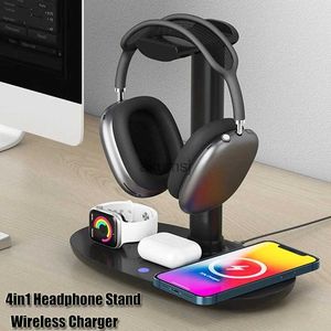 Chargeurs sans fil 4in1 casque support pour Airpods Max détachable casque support cintre sans fil chargeur pour IOS téléphone montre Bluetooth écouteur YQ240105