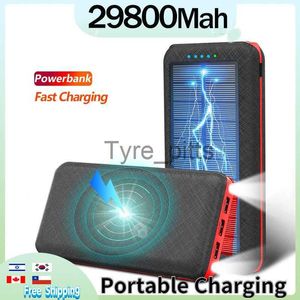 Chargeurs sans fil Solar Powerbank 29800mAh Chargeur de téléphone sans fil Voyage en plein air Charge rapide Batterie externe Portable pour Xiaomi IPhone Samsung x0803