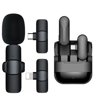 Micrófono inalámbrico tipo Clip para cuello, minimicrófono portátil para grabación de Audio y vídeo para iPhone, Android, transmisión en vivo, micrófono para teléfono de juegos