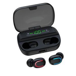 Écouteurs sans fil contrôle tactile noir batterie 2000 mah appels mains libres casque binaural étanche IPX7 avec écouteurs à affichage numérique