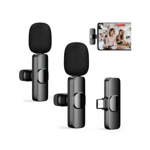 Micrófono Lavalier inalámbrico Grabación de audio y video portátil Mini micrófono para iPhone Android Live Broadcast Gaming Phone Mic