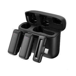 Microphones Lavalier sans fil pour iPhone iPad Leereel Micro-cravate Plug and Play avec étui de chargement pour enregistrement vidéo d'entretien Tiktok Réduction du bruit en direct