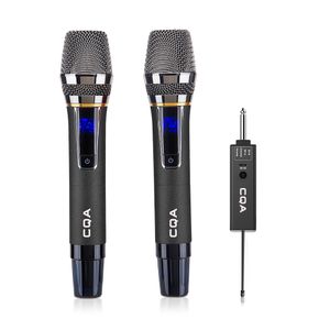 Microphone sans fil 2 canaux UHF professionnel micro portable Micphone pour fête karaoké église spectacle réunion 50 mètres de Distance