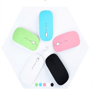 Souris sans fil Ultra Mince USB Optique 2.4G Récepteur 1200 DPI 5 Couleurs Opional Super Mince Souris Intelligente Pour Ordinateur PC Ordinateur Portable De Bureau En Gros