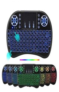 Souris sans fil 24G Fly Air Mouse pour Android Tv Box tablette Mini clavier télécommande 7 changement de couleur clavier sans fil Air Mou3466907