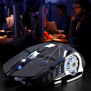 Mouse sem fio brilhante para jogos com receptor óptico 2 4G 2400DPI silencioso sem fio para computador PC laptop Deskt213N