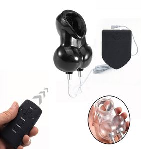 Control remoto inalámbrico Electro Castity Cage Penis Anillo Sexo Toys for Men SCROTUM SILEVE Bola de bolas Anillo de polla Cage9423679