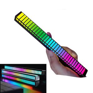 Barre lumineuse RVB activée par le son sans fil, Creative 16 32 40 Led Sound Control coloré changeant Pickup Rhythm Lights LED Ambiance Light pour cadeau de chambre de voiture Noël