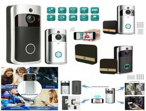 Sonnette vidéo WiFi sans fil, anneau de porte pour téléphone intelligent, système de sécurité d'interphone, caméra visuelle HD IR, étanche, œil de chat 3795386