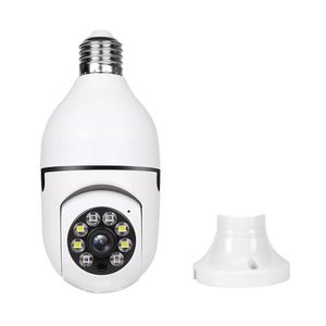 WirelessWiFi 1080P Cámara de seguridad para vigilancia en el hogar Atornille en E27 Foco de luz Foco Color Visión nocturna HD Alarma de movimiento de conversación bidireccional PTZ 360 grados