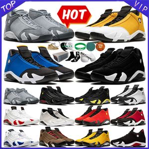 Avec la boîte 14 14s Chaussures de basket-ball pour hommes silex gris noir blanc raid laney light gym gym rouge revers mec concepteur droking womens sneakers sportif extérieur sneakers mans tennis