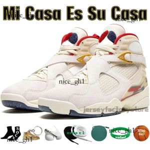 con zapatos de baloncesto para hombres de la caja 8 8s mi Casa es su Casa Winterized Gunsmoke Playoffs Aqua tres turbas cromadas White Men Trainers Sports Tennis 227