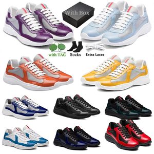 Avec boîte Americas Cup XL Chaussures décontractées bascules baskets en cuir breveté Sneakers vert Mesh America Cup pour hommes à lacets Sneaker Rubber Soft Black White Designer Chaussures 38-46