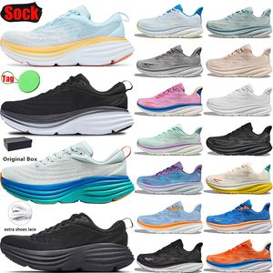 Avec boîte Clifton 9 8 Chaussures de course Designer Bondi 8 Femmes Hommes Baskets basses en maille Triple Blanc Noir Personnes libres Cyclamen Sweet Lilac Baskets de sport Taille 36-47