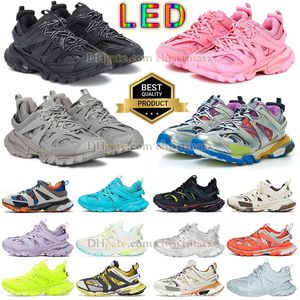Paris Track LED 3.0 2.0 Casual Shoes Designer Mens Womens Fashion Walk Tracks Runner Sneakers Platform Bottom All Black and White Pink Yellow Gray Famous Trainers