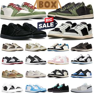 avec boîte Jumpman 1 chaussures basket-ball bas 1s Nouvel An chinois Black Phantom Revers Mocha Black Olive Panda J1 Mens Trainers Femme Sneakers Sports