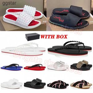 Con Box Loubutins Christians Red-Bottomes sandalias diapositivas diseñador de moda para hombre para mujer zapatillas de goma suela gruesa mocasines de lujo chanclas deslizadores dhgate plat