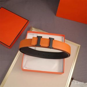 Con caja Cinturón de lujo para mujer 3,4 cm Cinturones de diseñador para hombre Cueros Cinturón de cintura unisex reversible Hebilla suave Ceinture Regalo Alta calidad 15 estilos