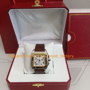 Avec boîte Mens chronographe montres hommes cadran argenté 100 XL acier or bande de cuir boucle déployante Quartz Chrono Sport montres-bracelets montre