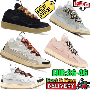 2024 DESGINER Casual Leather Curb Chaussures Extraordinary Emed Mens Femmes Hightop Calfskin Rubber Platforms Sole Sheme Trainers Sneakers Low Price Big Taille