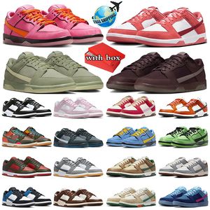 avec boîte panda chaussures hommes formateurs femmes powerpuff filles baskets sandrift fleur triple rose velours côtelé archeo marron huile vert bordeaux écraser gai sports