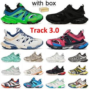 avec Box Top Designer Track 3.0 Flat Casual Shoes Forme Forme Sneakers T.S.Gomma Leather Nylon Graffiti Black Mens Women Runners 3 Luxurys Logs Shoe