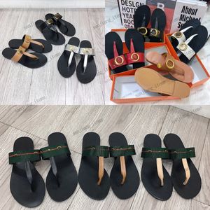 Con hebilla dorada entrelazadas G zapatillas tanga sandalia para mujeres damas lona cuero moda pisos mula casa playa piscina diapositivas envío gratis zapatos deslizantes