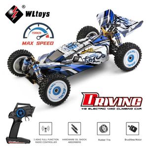 WLtoys 124017 124019 V2 75 KM/H 2.4G RC voiture Brushless 4WD électrique haute vitesse hors route dérive télécommande jouets pour enfants 220210