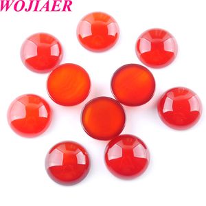 WOJIAER Loose GemStones Round Cabochon Beads Natural Rose Quartz Chakra Bead Fit for Women Mens DIY Jewelry Making BU816